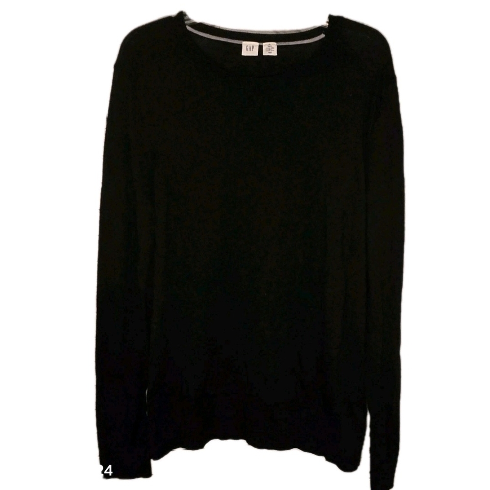 GAP Men’s 100% extra fine Merino Wool Black‎ Crew Neck Pullover Size XL
